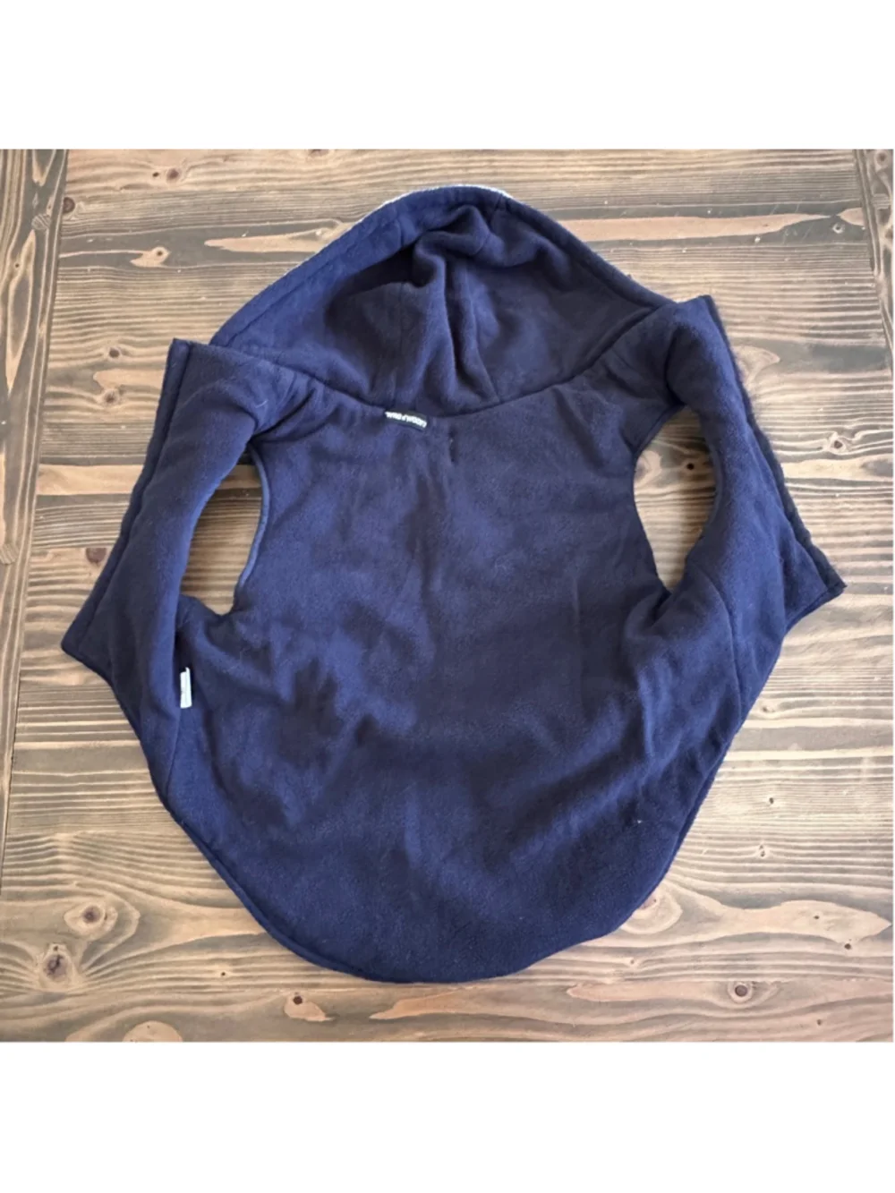 Dog Hooded Vest XL Navy Gray Fleece Lined Winter Coat Pet